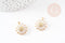 Pendentif fleur tournesol laiton doré 24K zircons 21mm,pendentif doré zircon création bijoux, x1 G4124