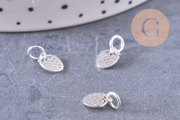 Pendentif fraise argent massif 925 8mm, x1 (G10702)