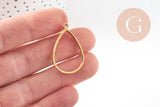 Pendentif goutte acier 304 inoxydable doré IP sans fond 32mm, x1 (G10791)