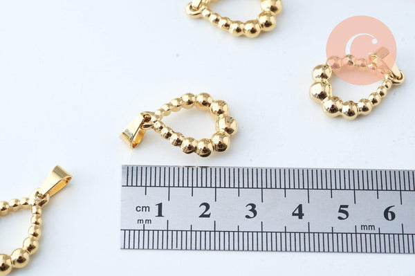 Pendentif goutte acier perlé doré inoxydable 22.5mm, un joli pendentif pour la création de bijoux DIY, x1 G6081