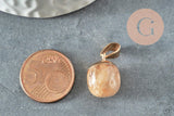 Pendentif goutte agate cherry blossom fer doré 17-19mm x1 (G4380)