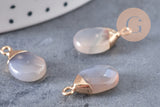 Pendentif goutte agate grise naturelle 17-19mm, x1 (G2789)