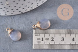 Pendentif goutte agate grise naturelle 17-19mm, x1 (G2789)