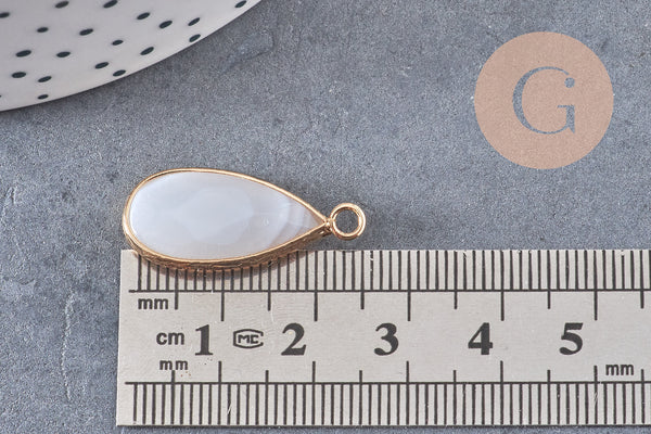 Pendentif goutte agate grise,pendentif bijoux, pendentif agate,pendentif pierre, agate naturelle,agate grise,26mm G5175