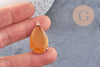 Pendentif goutte agate jaune support doré, pendentif pierre,agate naturelle,agate rouge,création bijoux, pierre naturelle, 32mm, x1 G3547