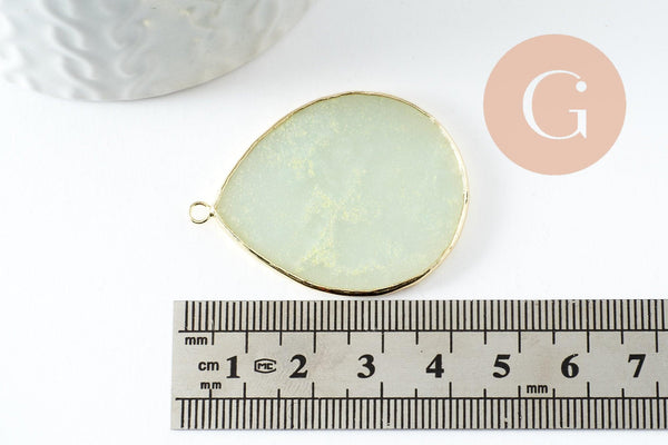 Pendentif goutte amazonite naturelle 41mm, x1 (G2638)