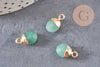 Pendentif goutte aventurine naturelle fer doré 14mm, x2 (G0152)