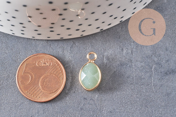 Pendentif goutte aventurine verte naturelle 17mm, x1 (G3056)