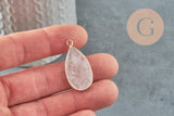 Pendentif goutte quartz ,Pendentif pour bijoux, pendentif pierre, cristal de roche naturel,33mm, x1 G0296
