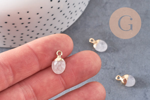 Pendentif goutte cristal de roche,pendentif bijoux,pendentif pierre,quartz naturel,pendentif cristal de roche,14mm,x 2,G2644