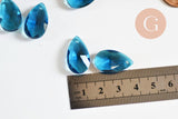Pendentif goutte cristal facetté bleu 22mm, x1 (G6362)
