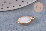 Pendentif goutte cristal verre laiton doré facetté 15.5mm, x1 (G10929)