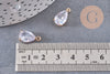 Pendentif goutte doré 24 carats zircon blanc 15mm,pendentif cristal, pendentif doré cristal, création bijoux, les 5, G3917