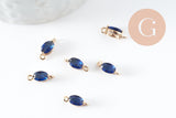 Pendentif goutte doré 24 carats zircon bleu,pendentif cristal, pendentif doré cristal, 11x4mm, x5 G3918