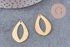 Pendentif goutte évidée laiton brut brossé 25.5mm, x2 (G10931)