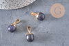 Pendentif goutte goldstone bleu foncé doré,pierre synthétique,17-19mm, x1 G4379