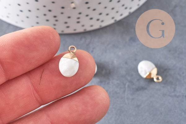 Pendentif goutte howlite blanche, pendentif bijoux,pendentif pierre,howlite naturelle,pendentif howlite,14mm, x 2,(G0080)