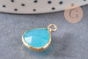 Pendentif goutte jade bleu, pendentif bijoux, pendentif jade,pendentif pierre,jade naturel, pendentif jade,18mm, x1 G0347