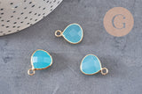 Pendentif goutte jade bleu, pendentif bijoux, pendentif jade,pendentif pierre,jade naturel, pendentif jade,18mm, x1 G0347