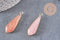 Pendentif goutte jade rose facettes doré 31mm, x1 (G1774)