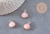 Pendentif goutte jade rose,pendentif bijoux, pendentif jade,pendentif pierre,jade naturel, pendentif jade,18mm, x1 G1697