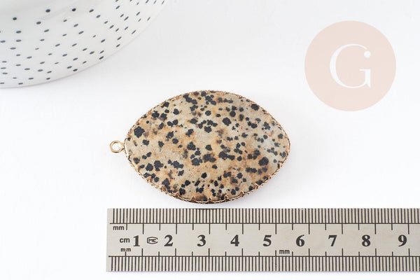 Pendentif goutte jaspe dalmatien pendentif pierre,bijou pierre,pendentif pierre,jaspe naturel,pendentif jaspe,55mm, x1, G0074