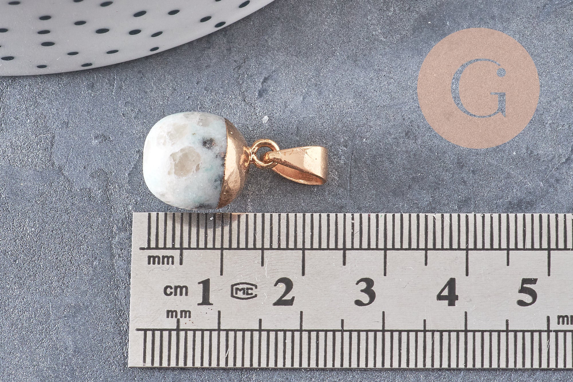 Pendentif goutte jaspe sésame doré, fournitures créatives, pendentif pierre,jaspe sésame naturel,17-19mm, x1 G3904