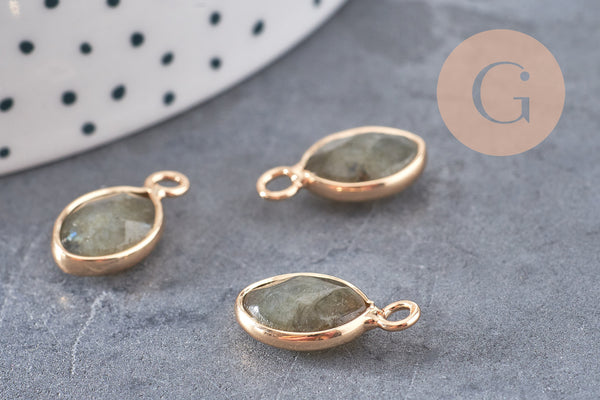 Pendentif goutte labradorite facettes,pendentif pierre,bijou pierre,labradorite naturel,17mm, x1 G3060