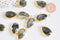 Pendentif goutte labradorite laiton doré 22.5mm,pendentif bijou pierre, labradorite naturelle, x1 (G6323)