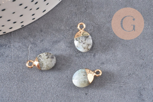 Pendentif goutte labradorite,pendentif pierre,bijou pierre,pendentif pierre, labradorite naturel,pendentif labradorite,14mm,x 2, (G0028)