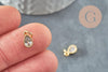 Pendentif goutte laiton doré zircon blanc 10mm,pendentif doré cristal, création bijoux x1 (G9673)