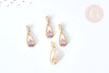 Pendentif goutte laiton doré zircon violet 17,5mm, pendentif création bijoux, x1 G8545