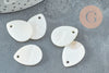 Pendentif goutte nacre blanche naturelle, perle goutte,nacre naturelle,coquillage blanc, 20mm, x10 G5134