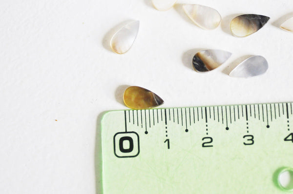 Pendentif goutte nacre naturelle,fourniture créative, perle goutte,nacre naturelle,coquillage noir,création bijoux,10mm,x 10 G3876