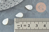 Pendentif goutte nacre naturelle,perle goutte,nacre naturelle,coquillage noir,création bijoux,9.5mm, x5 G6691