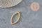 Oblong Teardrop Pendant, 304 Stainless Steel, IP Gold Plated, Open Back, 38mm, x1 (G11252)
