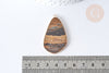 Pendentif goutte œil de tigre doré 45mm, pendentif pierre œil de tigre naturel, x1 (G7938)
