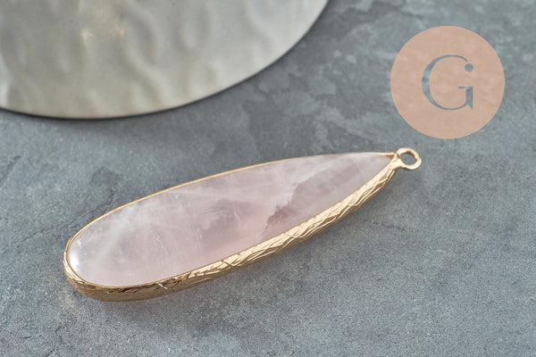 Pendentif goutte pierre howlite jaspe labradorite agate 58mm, x1 (G4032)