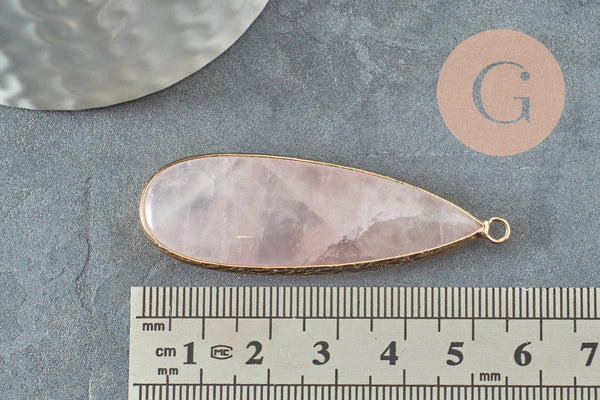 Pendentif goutte pierre howlite jaspe labradorite agate 58mm, x1 (G4032)