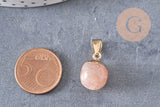 Pendentif goutte quartz fraise naturel 17-19mm, x1 (G3611)