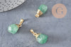 Pendentif goutte quartz fraise vert facetté doré, bijou pierre,pendentif pierre, quartz fraise naturel, bijoux pierre,19-21mm, x1 G4509