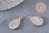 Pendentif goutte quartz rose naturel 22mm (G3107)