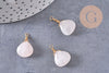 Pendentif goutte quartz rose naturelle facettes 21mm,pendentif bijoux, pendentif pierre, x1 (G6271)