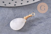 Pendentif goutte quartz rose naturelle facettes 25mm, pendentif pierre, x1 (G6241)
