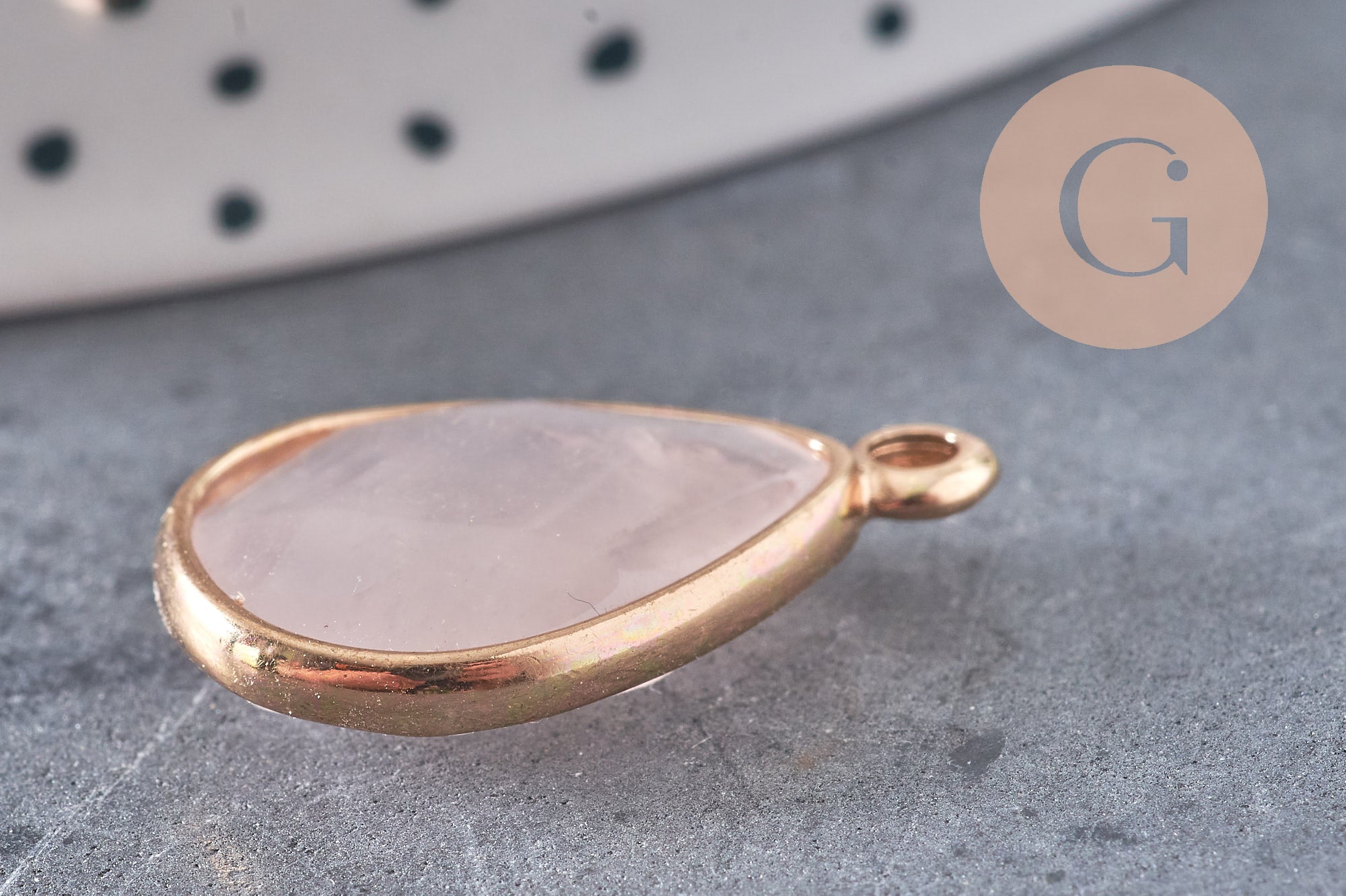Pendentif goutte quartz rose, pendentif bijoux, pendentif quartz,pendentif pierre,quartz rose naturel, x1 G5231