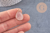 Pendentif goutte quartz rose, pendentif bijoux, pendentif quartz,pendentif pierre,quartz rose naturel, x1 G5231