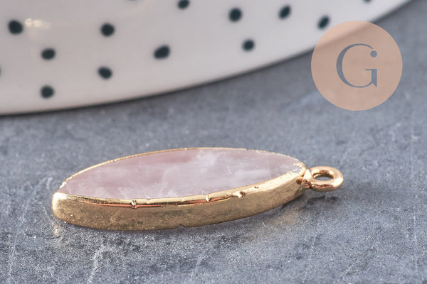 Pendentif goutte quartz rose,pendentif bijoux,pendentif pierre,quartz rose naturel,pendentif quartz rose,28.5-30mm, x1 G5225