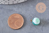 Pendentif goutte rond aventurine verte, support doré, création bijoux pierre naturelle, pendentif pierre naturelle, 14mm, x1, G4564