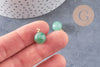 Pendentif goutte rond aventurine verte, support doré, création bijoux pierre naturelle, pendentif pierre naturelle, 14mm, x1, G4564