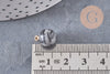 Pendentif goutte rond jaspe netstone gris support doré, création bijoux pierre naturelle, pendentif pierre naturelle, 14mm, x1, G4563
